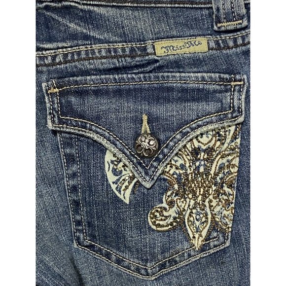 Miss Me JP4891 Women's Size 28 Embroidered Western Blue Jeans 28" x 33" - Picture 5 of 8